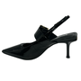 Slingback Jorge Bischoff Feminino Preto Couro Verniz