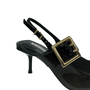 Slingback Jorge Bischoff Feminino Preto Couro Verniz
