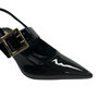 Slingback Jorge Bischoff Feminino Preto Couro Verniz