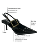 Slingback Jorge Bischoff Feminino Preto Couro Verniz