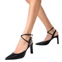 Slingback Jorge Bischoff Feminino Salto Alto Preto Couro