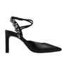 Slingback Jorge Bischoff Feminino Salto Alto Preto Couro