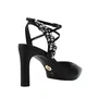 Slingback Jorge Bischoff Feminino Salto Alto Preto Couro