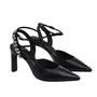 Slingback Jorge Bischoff Feminino Salto Alto Preto Couro
