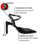 Slingback Jorge Bischoff Feminino Salto Alto Preto Couro