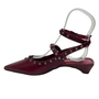Slingback Jorge Bischoff Feminino Salto Baixo Vinho Couro