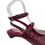 Slingback Jorge Bischoff Feminino Salto Baixo Vinho Couro