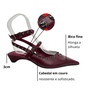 Slingback Jorge Bischoff Feminino Salto Baixo Vinho Couro