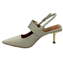Slingback Jorge Bischoff Feminino Salto Fino Branco Couro