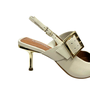 Slingback Jorge Bischoff Feminino Salto Fino Branco Couro