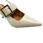 Slingback Jorge Bischoff Feminino Salto Fino Branco Couro