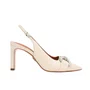 Slingback Jorge Bischoff Feminino Salto Fino Off White Couro