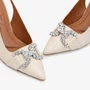 Slingback Jorge Bischoff Feminino Salto Fino Off White Couro