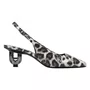 Slingback Jorge Bischoff Feminino Salto Jb Hee Onça Preto Branco Couro