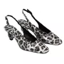Slingback Jorge Bischoff Feminino Salto Jb Hee Onça Preto Branco Couro