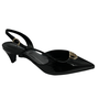 Slingback Jorge Bischoff Feminino Salto Médio Preto Couro