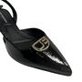 Slingback Jorge Bischoff Feminino Salto Médio Preto Couro