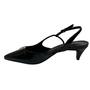 Slingback Jorge Bischoff Feminino Salto Médio Preto Couro