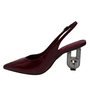 Slingback Jorge Bischoff Feminino Vinho Salto Exclusivo JB Couro Verniz