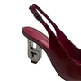 Slingback Jorge Bischoff Feminino Vinho Salto Exclusivo JB Couro Verniz