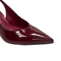 Slingback Jorge Bischoff Feminino Vinho Salto Exclusivo JB Couro Verniz