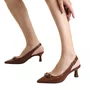Slingback Jorge Bischoff Marrom Tabaco Couro