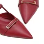 Slingback Jorge BIschoff  Vermelho Couro Salto Bloco