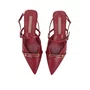 Slingback Jorge BIschoff  Vermelho Couro Salto Bloco