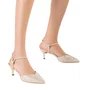 Slingback Luz da Lua Feminino Luce Bege Couro