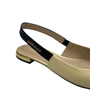 Slingback Luz da Lua Feminino Marfim Preto Couro