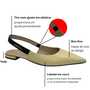 Slingback Luz da Lua Feminino Marfim Preto Couro