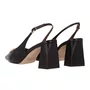 Slingback Luz da Lua Feminino Salto Bloco Cacau Couro