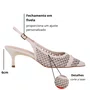 Slingback Luz da Lua Feminino Salto Médio Panna Couro