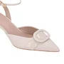 Slingback Luz da Lua Feminino Salto Médio Panna Couro