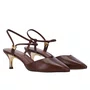 Slingback Luz da Lua Feminino Salto Médio Trufa Couro