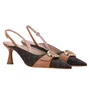 Slingback Luz da Lua Salto Baixo Mocca Amendoa