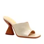 Tamanco Cecconello Feminino Off White Salto Allto Couro