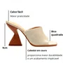 Tamanco Cecconello Feminino Off White Salto Allto Couro