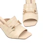Tamanco Jorge Bischoff Salto Bloco Off White Couro Croco