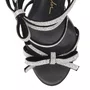Tamanco Luiza Barcelos Feminino Preto Salto Alto Laços Strass
