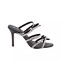 Tamanco Luiza Barcelos Feminino Preto Salto Alto Laços Strass