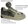 Tênis Jorge Bischoff Feminino Prata Tachas Couro