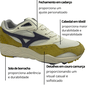 Tênis Mizuno Masculino Contender Branco Cortiça Couro Camurça