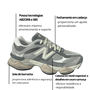 Tênis New Balance Masculino 9060 Cinza Claro Couro Camurça