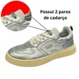 Tênis Reserva Type Metalik Feminino Prata Branco Couro 