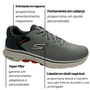 Tênis Skechers Masculino Go Walk 7 Cinza Laranja