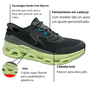 Tênis Skechers Masculino Slip-ins Glide Step Carvão Verde Limão