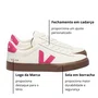 Tênis Veja Feminino Campo Leather White Pink Bark Couro