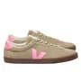 Tênis Veja Volley Feminino Taupe Malibu Bark Couro Camurça